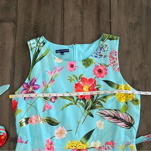 Talbots RSVP Occasion Collection Blue Floral Fit & Flare Dress - Size 12 - Picture 11 of 16